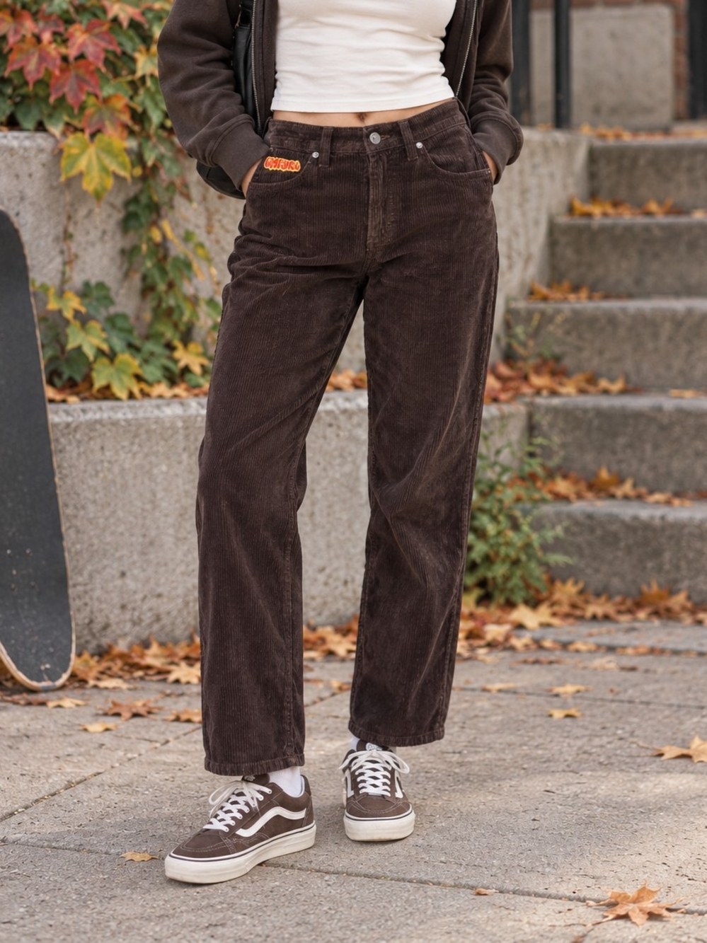 Empyre Corduroy Pants Size 25 Brown Y2K Skater Streetwear Retro Indie Fall